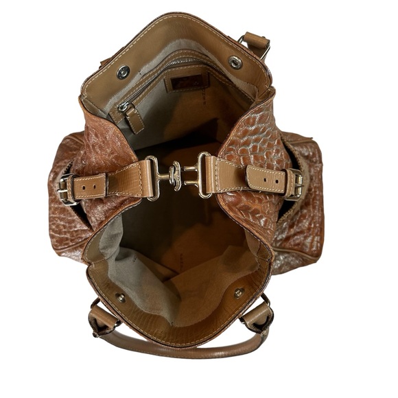 Authentic FENDI Etniko Shoulder Hand Bag Leather Brown - Picture 6 of 15